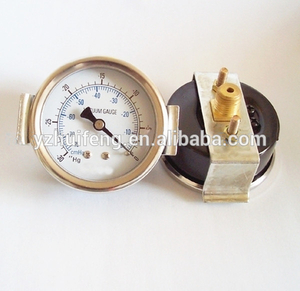 HF Dry 30 inhg-0/76 cmhg-0 Vacuum Manometer with U Clamp Bourdon Tube Black Steel Case Gas Pressure Gauge