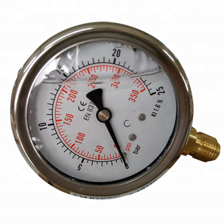 HF Small Diameter Back Connection 0-5000psi / bar Stainless Steel Liquid Filled High PSI Water Pressure Gauge