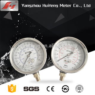HF Y80 80MM 3" 3.5" R744 10 MPA 16 MPA Zero Adjustable Liquid filled Refrigerant Freon Pressure Gauge