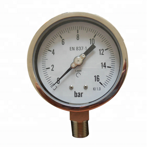 HF Stainless Steel Case Brass Internal Liquid Filled Water Pressure Gauge 0-500mmH2O/5kpa Vibration Proof